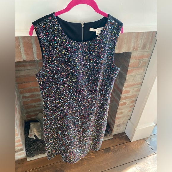 Diane von Furstenberg Carrie II Colorful Round Neck Solid Half Back Tweed sz 10 - Picture 8 of 13